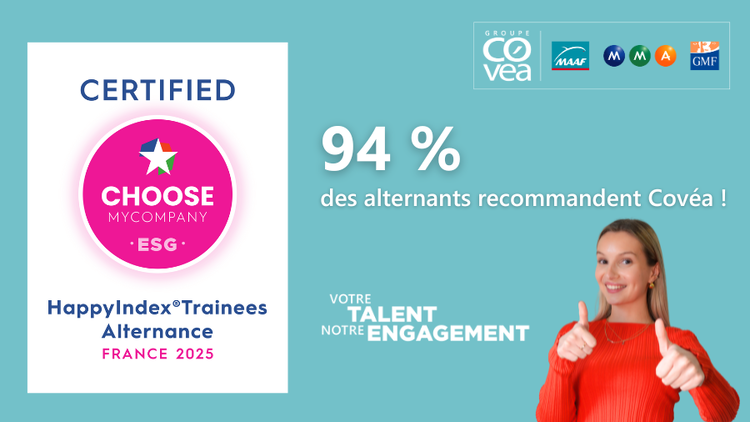 cover du contenu 🎉 Covéa certifié HappyIndex®Trainees Alternance 2025 !  