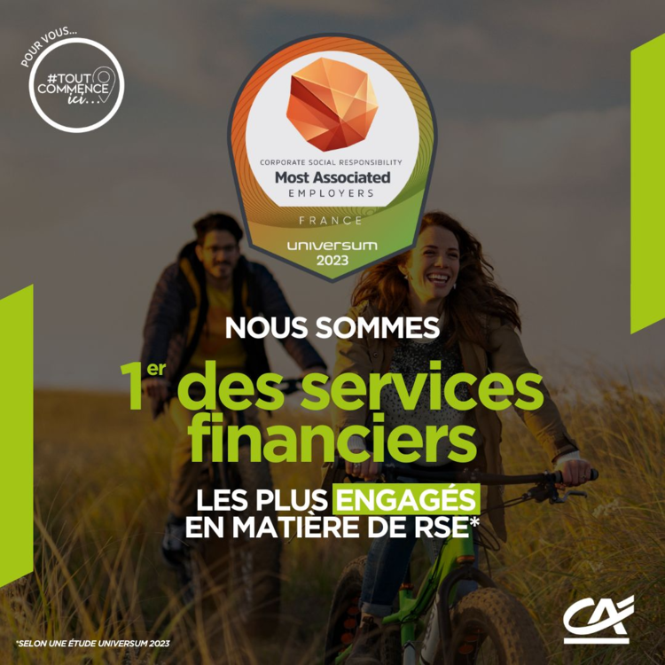 cover du contenu Crédit Agricole : N°1 des services financiers selon les jeunes diplômés pour ses engagements sociétaux et environnementaux