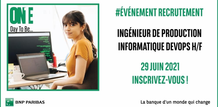 cover du contenu Evènement de recrutement ONE DAY TO BE… Ingénieur de production informatique DevOps H/F