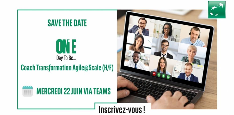 cover du contenu Evénement Recrutement : One Day to Be...Coach Transformation Agile@Scale (H/F)