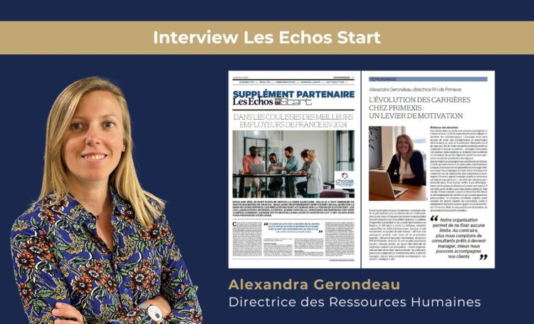 cover du contenu Interview Les Echos – Alexandra Gerondeau / L’évolution des carrières chez Primexis, un levier de motivation