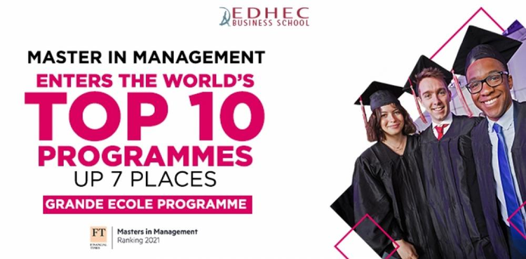 cover du contenu LE PROGRAMME GRANDE ECOLE DE L’EDHEC INTÈGRE LE TOP 10 MONDIAL DU CLASSEMENT FT MASTERS IN MANAGEMENT 2021