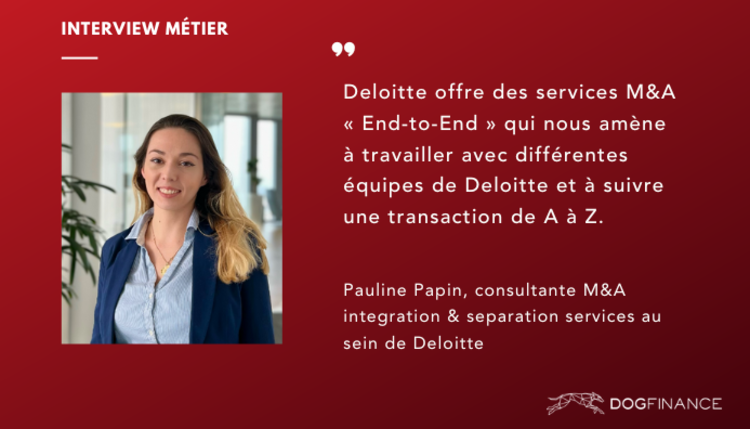 cover du contenu Pauline Papin, consultante M&A integration & separation services au sein de Deloitte