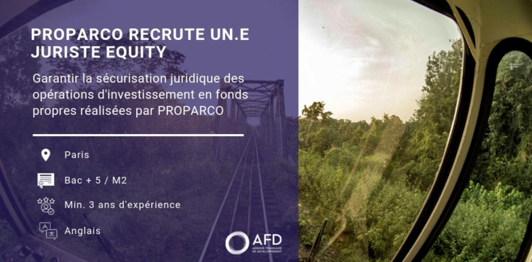 cover du contenu Recrutement d'un.e juriste equity à Proparco