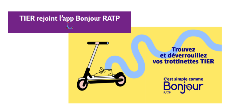 cover du contenu TIER rejoint l’app Bonjour RATP 🛴