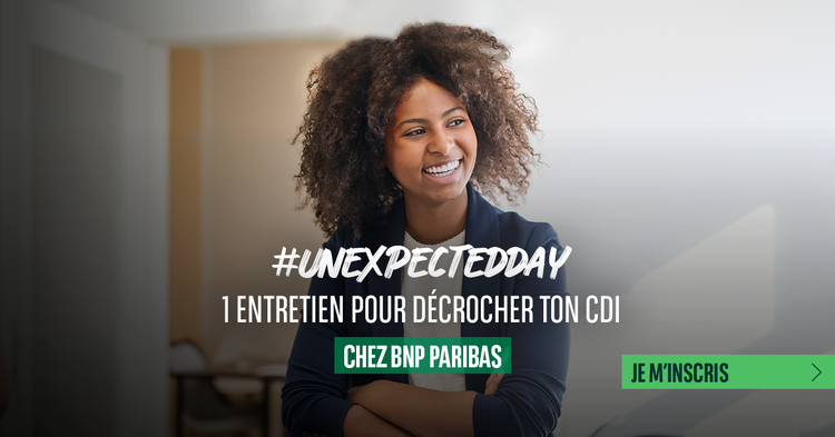 cover du contenu #UnexpectedDay chez BNP Paribas : 1 jour, 1 entretien, 1 CDI !