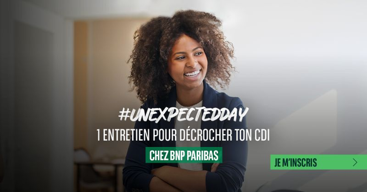 cover du contenu #UnexpectedDay chez BNP Paribas : 1 jour, 1 entretien, 1 CDI !